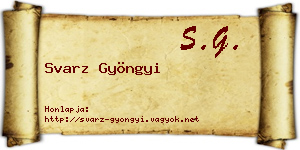 Svarz Gyöngyi névjegykártya